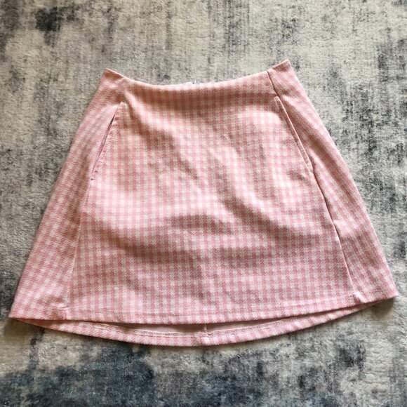 ALTAR'D STATE Pink Gingham Barbie Mini Skirt - Picture 1 of 7